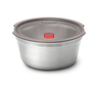 BLACK + BLUM - Boîte Repas Ronde Hermétique - Inox Compatible Micro-Onde, Lave-Vaisselle, Four et Congélateur - Couvercle Sécurisé - 950 ml - Gris/Rouge