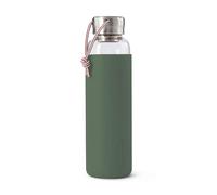BLACK + BLUM - Bouteille d'Eau de Voyage en Verre Borosilicate - Manchon de Protection Bordeaux - Bouchon Inox avec Boucle Paracorde - 600 ml - Vert Olive