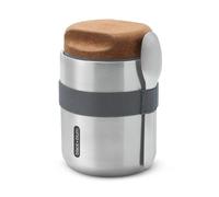 BLACK + BLUM - Flasque Alimentaire Isotherme Thermo Pot - Acier Inoxydable, Bouchon Hermétique - Chaleur 6H, Froid 8H - Sangle & Cuillère - 550ml - Argent/Gris