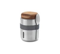 BLACK + BLUM - Flasque Alimentaire Isotherme Thermo Pot - Acier Inoxydable, Bouchon Hermétique - Chaleur 6H, Froid 8H - Sangle & Cuillère - 550ml - Argent/Gris