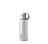 BLACK + BLUM - Gourde Isotherme - Thermos en Acier Inoxydable avec Large Goulot - Anse en Cuir Vegan - Garde la Chaleur 12H, le Froid 24H - 500ml - Océan