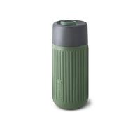 BLACK + BLUM - Tasse de Voyage en Verre Borosilicate - Gobelet Isotherme - Couvercle 100% Étanche et Verrouillable - Manchon Antidérapant - 340 ml - Vert Olive