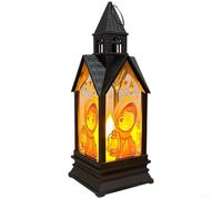 Black Castle Lanterne lune avec bougie LED vacillante pour Ramadan, Aïd, fête de mariage, décoration à suspendre, utilisation intérieure ou extérieure, fonctionne avec piles (A)