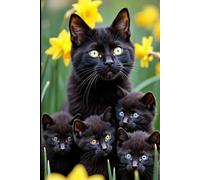 Black Cat Diary 2027: Cute Kitten Week-to-View Planner with Sunrise & Sunset Times | 6" x 9"