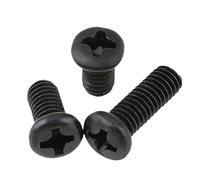 Black Cross Pan Head Screws, M1-M2.5 Black Electronic Machine Screws Bolts Fasteners for Electronics(M1.4x4-100pcs)