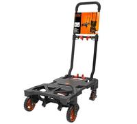 BLACK+DECKER 2en-1 Diable et Chariot Pliable - Diable Demenagement max. 55KG - Diable Pliant max. 120KG - Chariot de Transport Pliable - avec Roues Solides - Plastique/Acier
