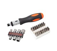 Black & Decker Kit de tournevis à cliquet A7062-XJ avec accessoires Noir