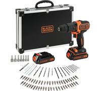 Black & Decker Akku-Schlagbohrs.18V 2x1,5Ah,Kof.,80Zub