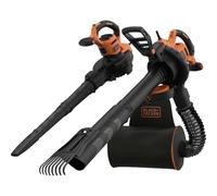 BLACK+DECKER Aspirateur-souffleur-broyeur 3000W, BEBLV301-QS | Sac à dos collecteur et grattoir pour débris tenaces inclus