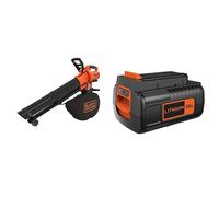 BLACK+DECKER Aspirateur-Souffleur-Broyeur sans Fil 36V - Livré avec Sac - Orange/Noir - BCBLV36B-XJ & Batterie 36 V Li-ION 2,0 Ah pour Les Travaux de Bricolage - Compatible avec Les Outils 36 V