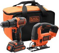 Black & Decker BCK22S1S-QW, Perceuse avec poignée pistolet, Noir, Orange, 1 cm, 1400 tr/min, 2,5 cm, 1 cm