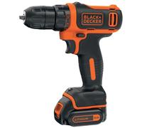 Black & Decker BDCD12-QW, Perceuse avec poignée pistolet, serrage rapide, noir, orange, 1 cm, 2,5 cm, 8 mm