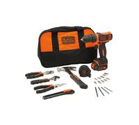 Black & Decker BDCDC18HTSA Perceuse sans fil - 18V et ensemble d'outils à main