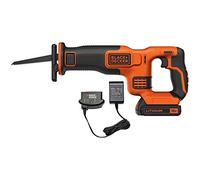 BLACK+DECKER BDCR18-QW Scie sabre sans fil - Débattement : 22 mm - Lame de 15 cm - 1 lame, 18V, Orange, 1 batterie