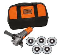 BLACK+DECKER Meuleuse d'angle filaire 900W 125mm avec 5 disques BEG220SA5-FR