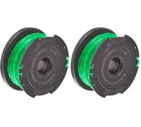 BLACK+DECKER Bobine de Rechange pour Coupe-Bordures, Bobine Reflex Plus, 6 m de Fil en Nylon Vert et Résistant, Fil de ⌀2 mm, A6482-XJ (Lot de 2)