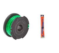 BLACK+DECKER Bobine de Rechange pour Coupe-Bordures, Bobine Reflex Plus, 6 m de Fil, Fil de ⌀2 mm, A6482-XJ & Lot de 10 Fils Torsadés Haute Performance, Fils Bleus Résistants de ⌀2,4mm