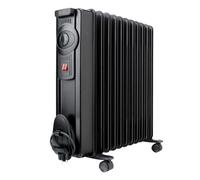 BLACK+DECKER BXRA2300E - Radiateur à bain d’huile 2300W | 11 éléments de 140mm | Thermostat réglable | 2 puissances | Système de sécurité d’arrêt automatique en cas de surchauffe | Noir