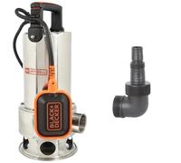 Black+Decker BXUP1100XDE Pompe Submersible Eaux Sales & RIBILAND 10299 - Raccord Coude Male - Pour Sortie de Pompe Immergée - Tuyau de 25 et 32 mm de diamètre