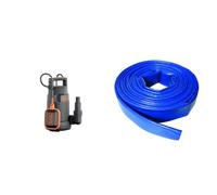 Black+Decker BXUP250PCE Pompe Submersible pour Eaux Claires (250 W, Débit max. 6000 l/h, Hauteur d'élévation 6 m) & Silverline 633827 Polychlorure de vinyle (PVC) Tuyau de refoulement 10 m x 25 mm