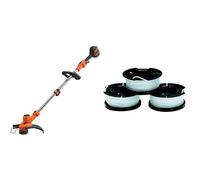 BLACK+DECKER Coupe-Bordures Automatique - 36V - 33 cm - Transmission Directe E-Drive - 2 Poignées & Lot de 3 Bobines de Rechange pour Coupe-Bordures, 3 x 10 m de Fil en Nylon, Fil de ⌀1,5 mm