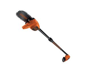 BLACK+DECKER Elagueur sur Perche Sans Fil 18 V - Coupe-Branches sur Batterie 18 V 2 Ah avec Manche Télescopique de 1,74 m à 2,92m et Grip à la Poignée et au Manche - Guide de 20 cm GPC1820L20-QW