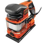 BLACK+DECKER KA330EKA-QS Ponceuse vibrante 1/3 feuille filaire - Plateau : 91 x 189 mm - Fixation auto-agrippante - Vitesse variable - D'orbite : 2 mm - Livrée en coffret 270W, 6 Abrasifs Noir/Orange