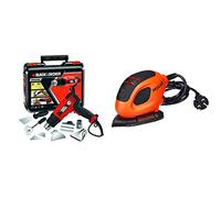 BLACK+DECKER KX2200K-QS Décapeur Thermique Filaire - 360 à 720 L D'air/min - Orange & BEW230BC-QS Ponceuse de détail Mouse filaire - 1,5mm de diamètre d'orbite - Fixation auto-agrippante