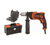 BLACK+DECKER Marteau perforateur 850W avec 32 accessoires, vitesse variable, mandrin sans onction percussion, BEH850KA32-QS