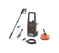 Black+Decker Nettoyeur Haute Pression BXPW1500PE avec Patio Cleaner et Brosse Fixe (1500 W, 120 Bar, 390 l/h)