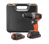 BLACK+DECKER - Perceuse à percussion sans fil 18V, 2 batteries Li-Ion 1,5 Ah, chargeur BCD003C2K-QW
