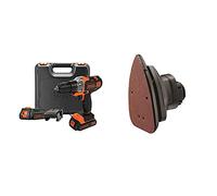 BLACK+DECKER Perceuse MultiEvo + Tête de ponceuse + 2 Batteries