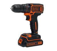 BLACK+DECKER - Perceuse-visseuse sans fil 18 V, 1 batterie 1,5 Ah Li-Ion, chargeur BDCDC18-QW