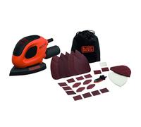 BLACK+DECKER Ponceuse à souris électrique compacte de 55W, avec port d'extraction des poussières et 15 accessoires, y compris des feuilles de ponçage, des pointes de ponçage et un sac souple, BEW230BC
