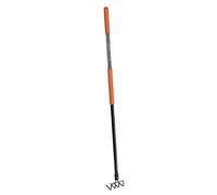 BLACK+DECKER Râteau de Jardin 4 Dents 148 x 12 x 10 cm Acier Carbone, Fibre de Verre et PVC Orange/Noir