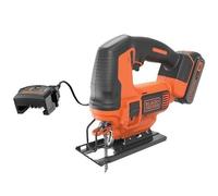 BLACK+DECKER Scie sauteuse - 18V - 2,5 Ah - 1 batterie - 1 lame pour le bois - Livrée en boite de rangement, BDCJS18E1-QW