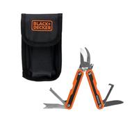 BLACK+DECKER Secateur Outil Multifonction Jardin - Pince Multifonctions avec 6 Fonctions Dont Scie Couteau et Extracteur de Racines - Outillage de Jardin avec Housse