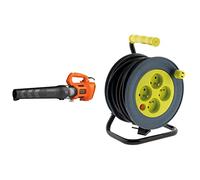 BLACK+DECKER Souffleur Axial Filaire 1850W, Souffleur de Feuilles Mortes avec 2 Vitesses et Racloir Intégré, Volume de soufflerie 12,75 m3/Min & Enrouleur ménager 15m 3G1 mm²