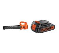 BLACK+DECKER Souffleur Axial sans Fil 18V, Souffleur de Feuilles Mortes avec 2 Vitesses et Racloir Intégré, Vitesse de Soufflerie 150 km/h & Batterie 18 V Li-ION 2,0 Ah pour Les Travaux de Bricolage