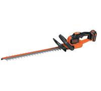 BLACK+DECKER Taille-Haies Sans Fil 18V, Taille-Haies Electrique 50 cm avec Batterie 2 Ah, Lame Asymétrique Double Action, Double Interrupteur et Double Poignée, Ecartement 18 mm, GTC18502PC-QW Orange