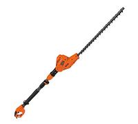BLACK+DECKER Taille-Haies Sur Perche Filaire 550W, Taille-Haies Electrique 51 cm avec Lame Asymétrique, Manche Télescopique, Tête Pivotante et Double Interrupteur, Ecartement 22 mm, PH5551-QS Noir/Orange