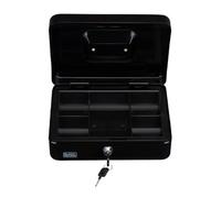 BLACK+DECKER Tirelire avec clé - Tiroir amovible 5 compartiments - 2 clés incluses - 25 x 8,5 x 18 cm - Métal - Noir