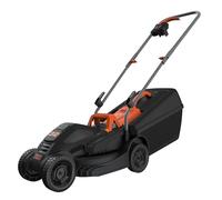 BLACK+DECKER Tondeuse à Gazon électrique légère de 1000 W de 32 cm de Large avec 3 hauteurs réglables et récupérateur d'herbe de 30 L, BEMW351-QS