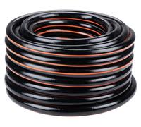 BLACK+DECKER Tuyau d'arrosage 15 mètres ⌀19MM - PVC résistant - Arrosage du jardin, lavage de la voiture, remplissage de la piscine - S'adapte à tous les robinets standards - Noir/Orange