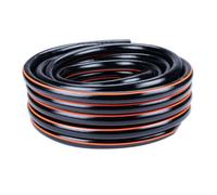 BLACK+DECKER Tuyau d'Arrosage 25M ¿13MM - PVC Durable pour Jardin, Lavage de Voiture, Remplissage de Piscine - Compatible tout Robinet Standard - Noir/Orange