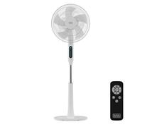 Black & Decker Ventilateur sur pied BXEFP30E 30W 24 vitesses Hauteur réglable 118–138 cm Blanc