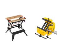 BLACK+DECKER WM825-XJ Etabli-étau Pliable Grand Format - Serrage Une Main - Charges maximales : 250 kg & Stanley 1-83-069 etau d'Établi sur Rotule - Ecartement 75 mm - Puissance de Serrage 25 kg