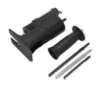 Black Electric Drill to Chain Saw Adapter Converter, Ergonomic Reciprocating Saw Converter, Portable Chainsaw Converter for 3-13 mm Triangular Chuck Drills, ABS and Steel