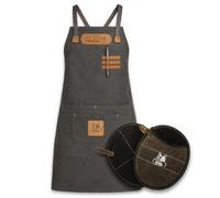 Black Forest Fox® CANVAS Tablier de cuisine pour hommes et femmes - Tablier de cuisine pour homme - Idéal comme cadeau pour homme, grand-mère ou grand-père - Tablier en toile robuste pour femme extra