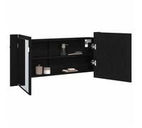 ""Black Friday""Armoire/Cabinet/Placard - HELLO2026 - Noir Cabinet Miroir LED avec étagère Chêne noir 100 x 12 x 45 cm 03_99964486